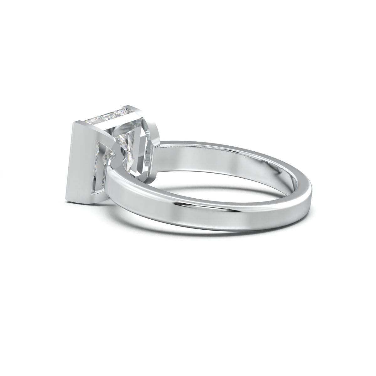 Princess Half-Bezel Engagement Ring
