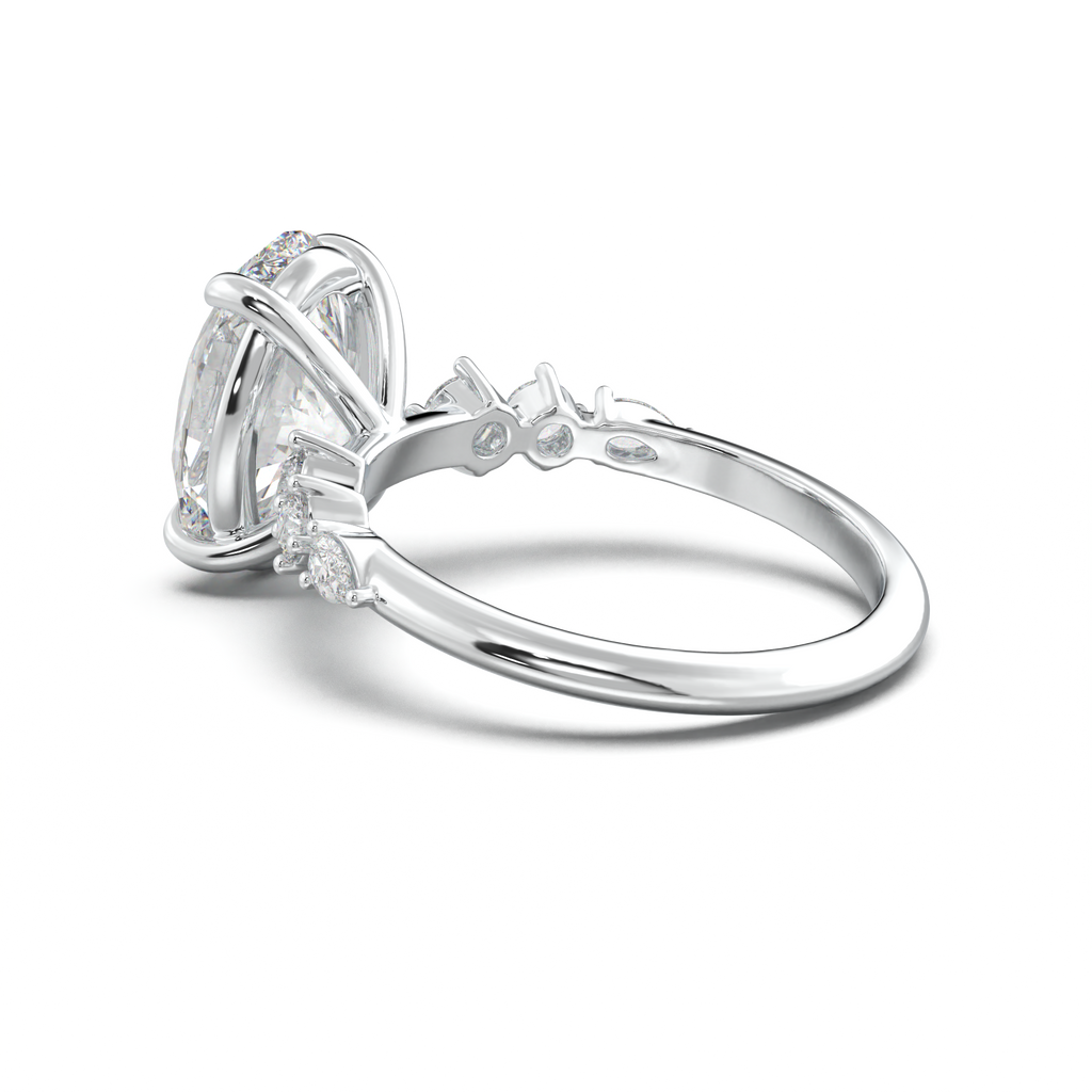 Oval Pear-Accent Engagement Ring