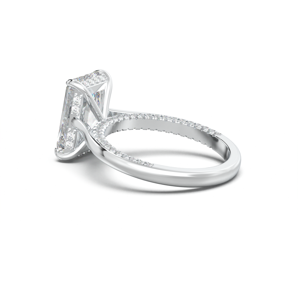 Radiant Pavé Hidden Halo Engagement Ring