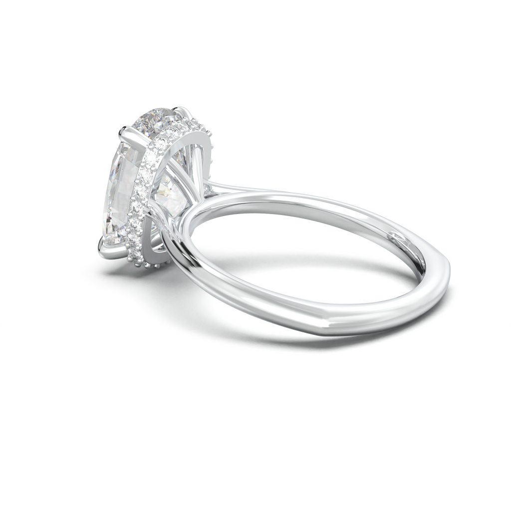 Cushion Hidden Halo Engagement Ring