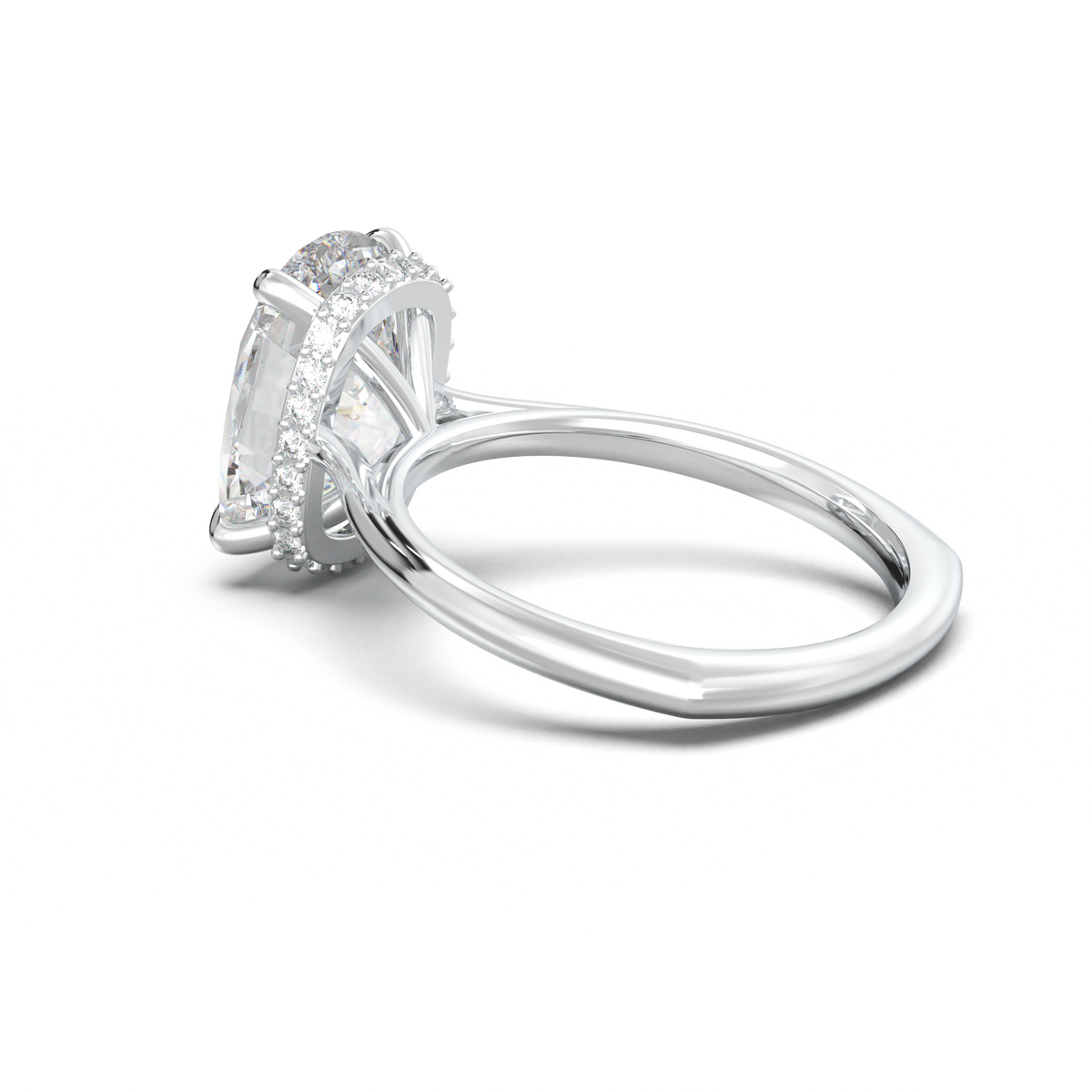 Cushion Hidden Halo Engagement Ring