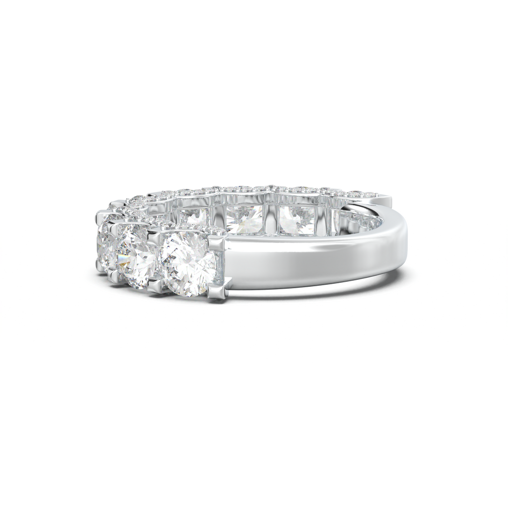 Round Diamond Pavé-Edge Wedding Band