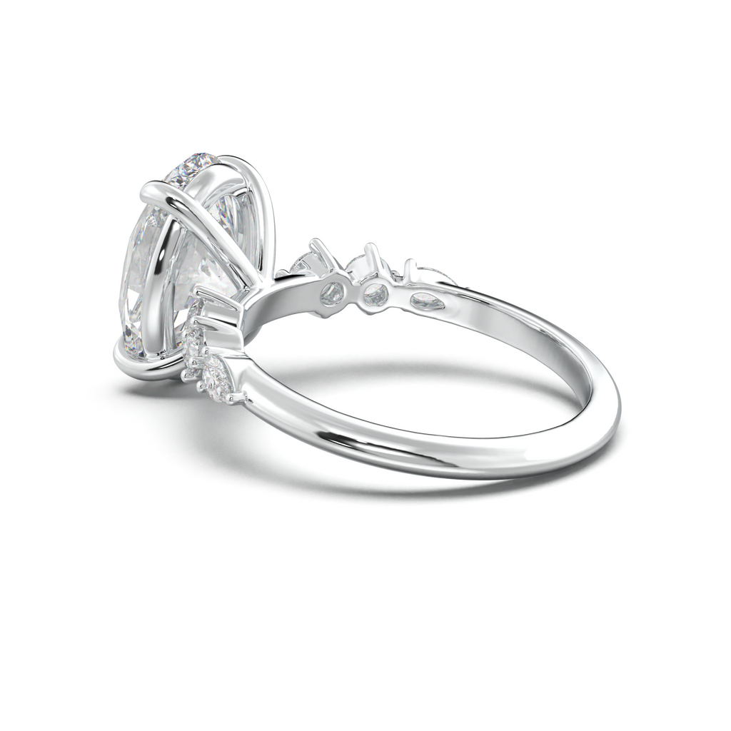 Oval Pear-Accent Engagement Ring