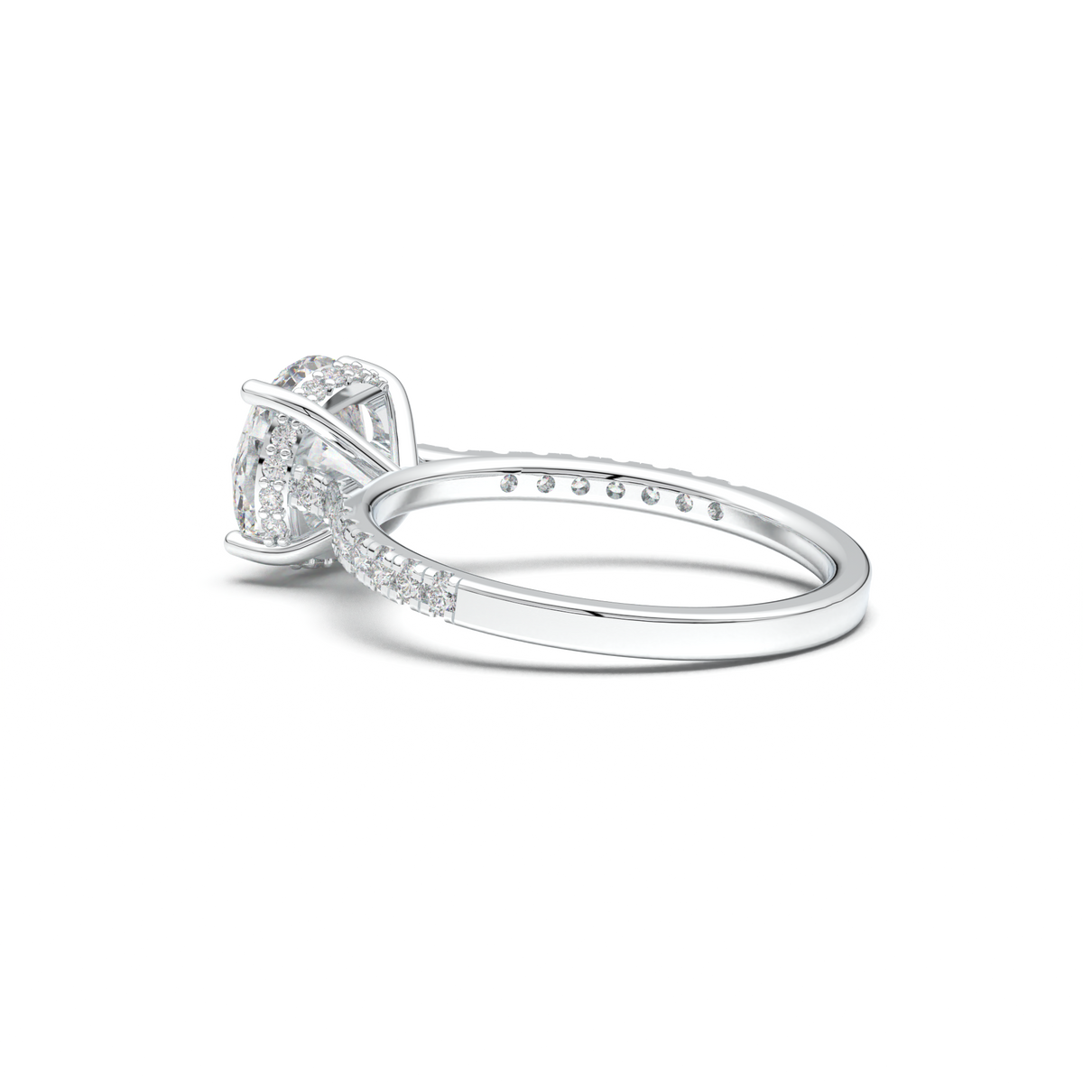 Round Pavé Engagement Ring