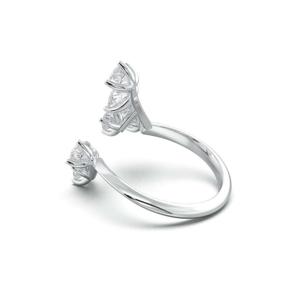 Asymmetric Mixed-Shape Diamond & Peridot Ring