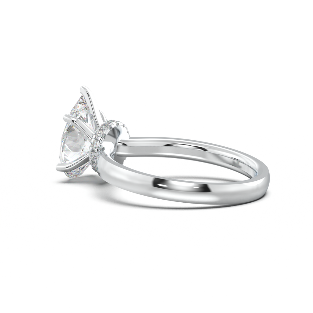 Pear Hidden Halo Engagement Ring