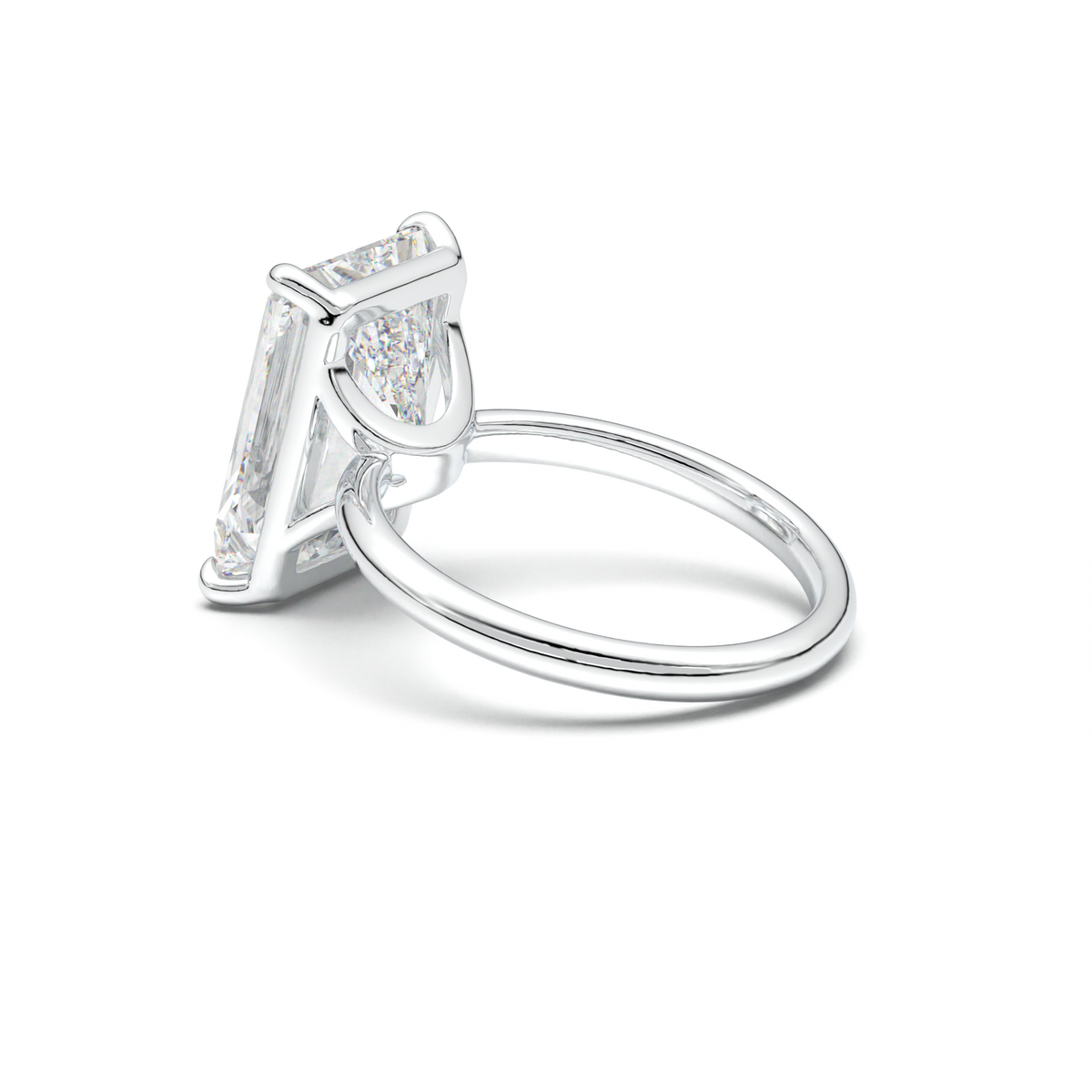 Radiant Solitaire Horseshoe Setting Engagement Ring