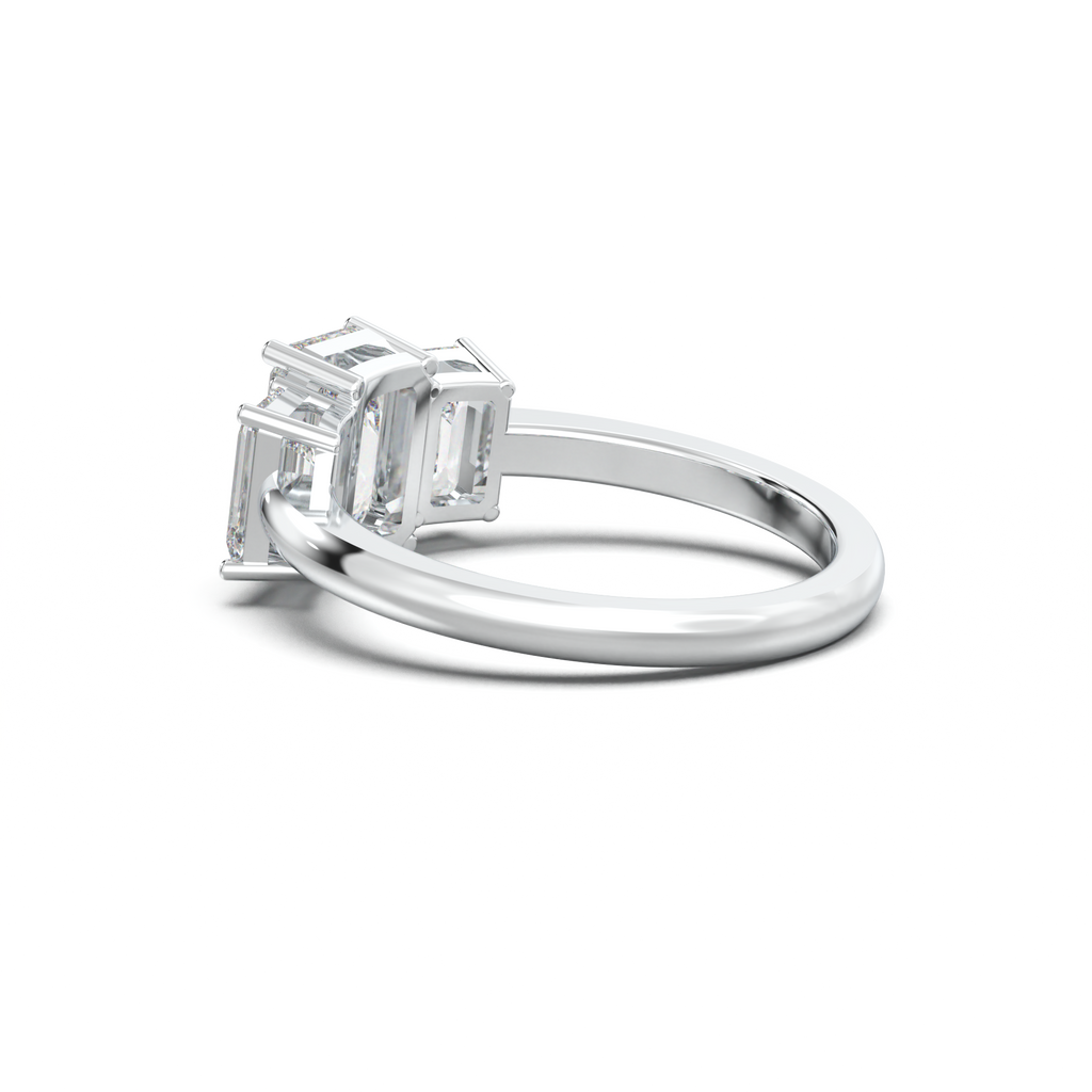 Emerald Three-Stone Engagement Ring