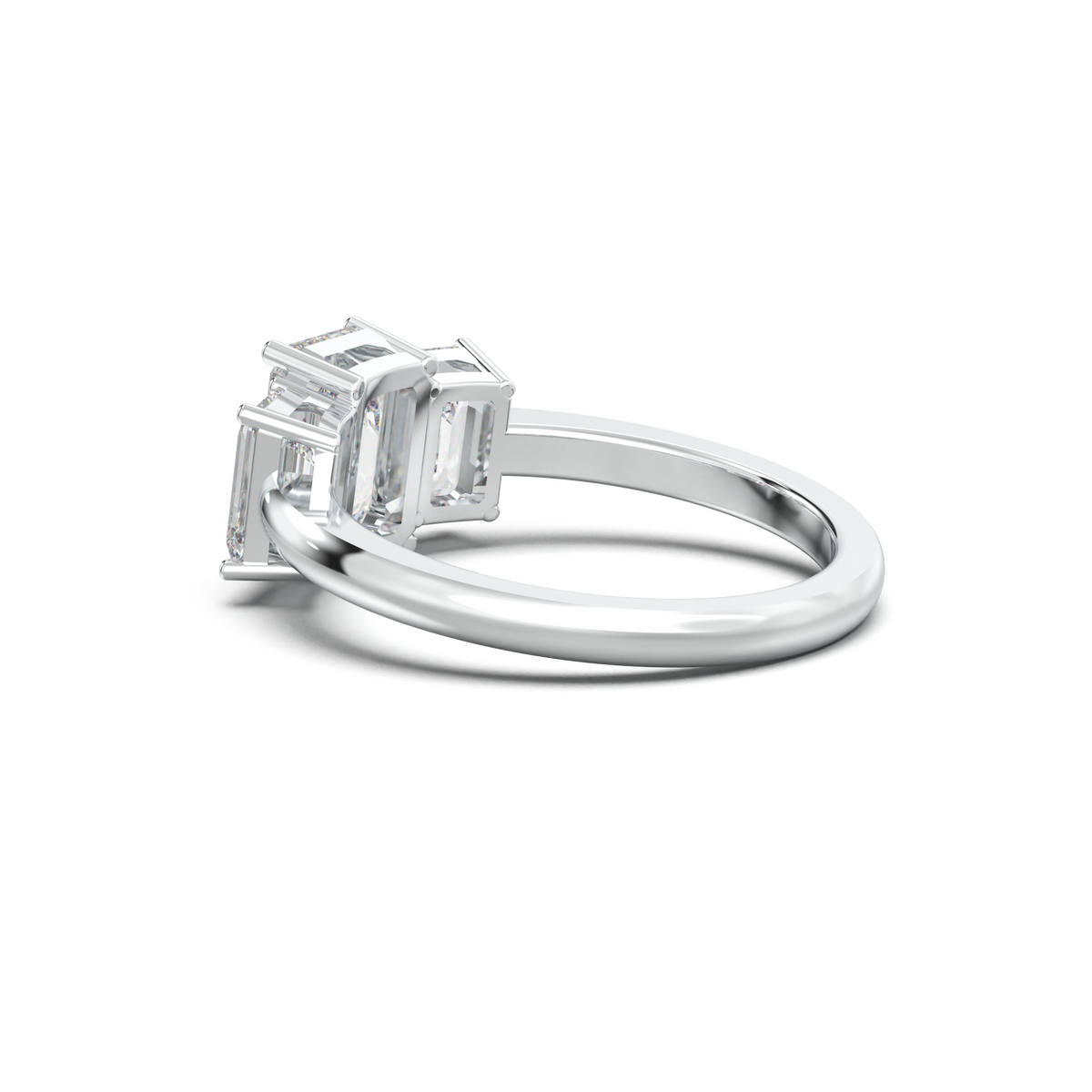 Emerald Three-Stone Engagement Ring