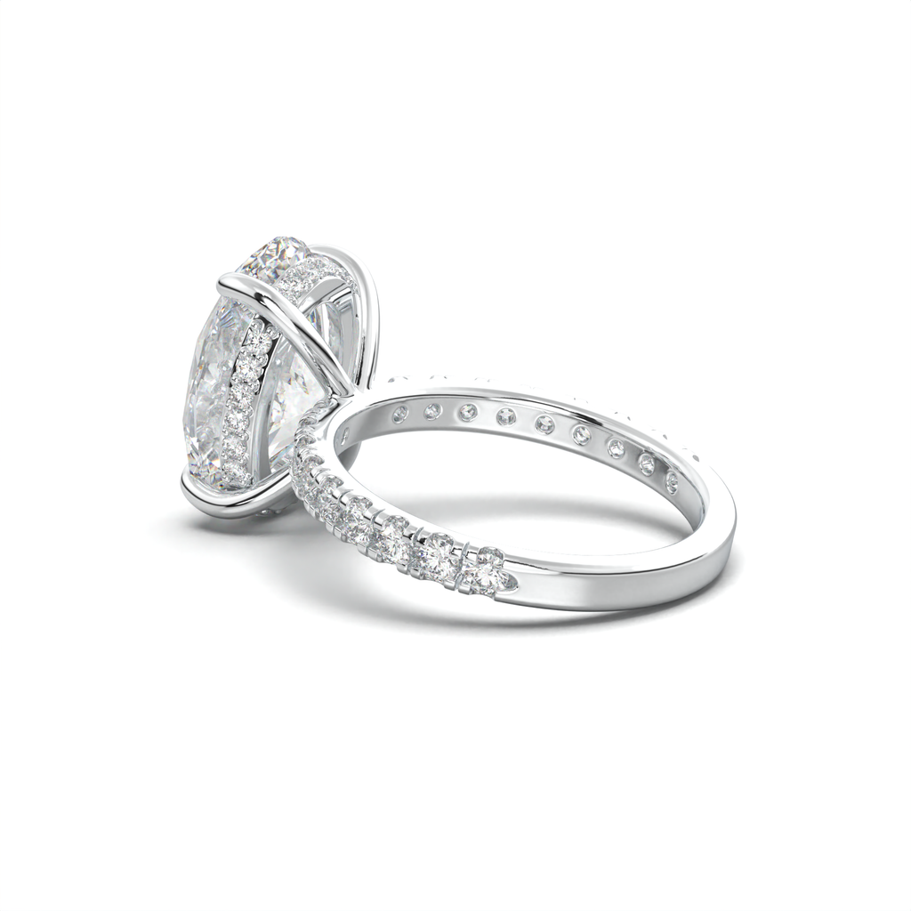 Oval Pavé Hidden Halo Engagement Ring