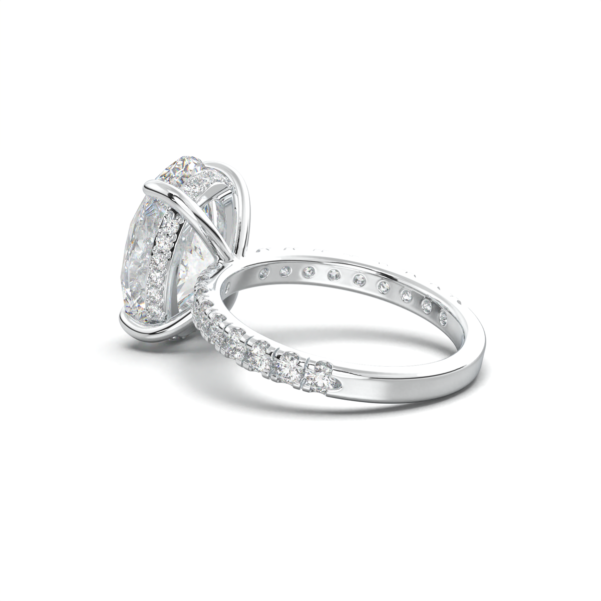 Oval Pavé Hidden Halo Engagement Ring