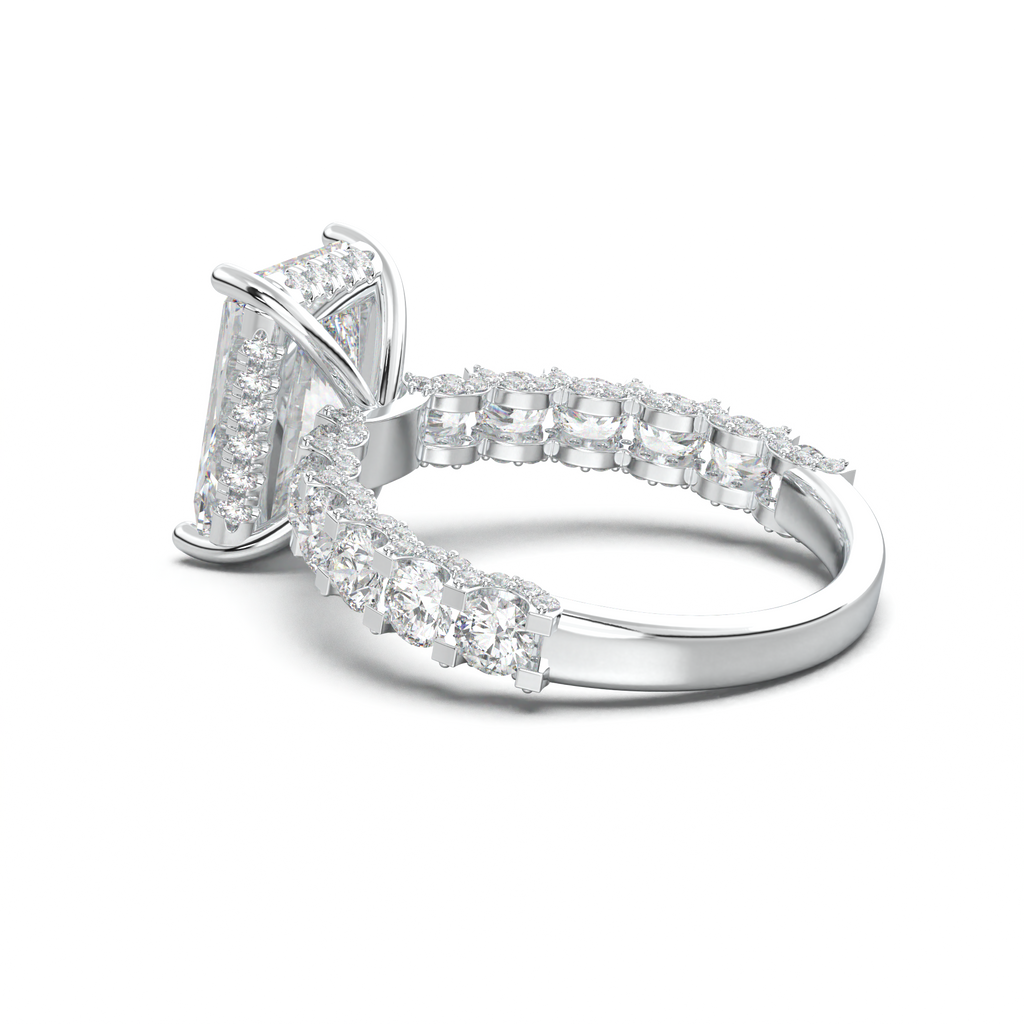 Radiant Diamond Band Engagement Ring