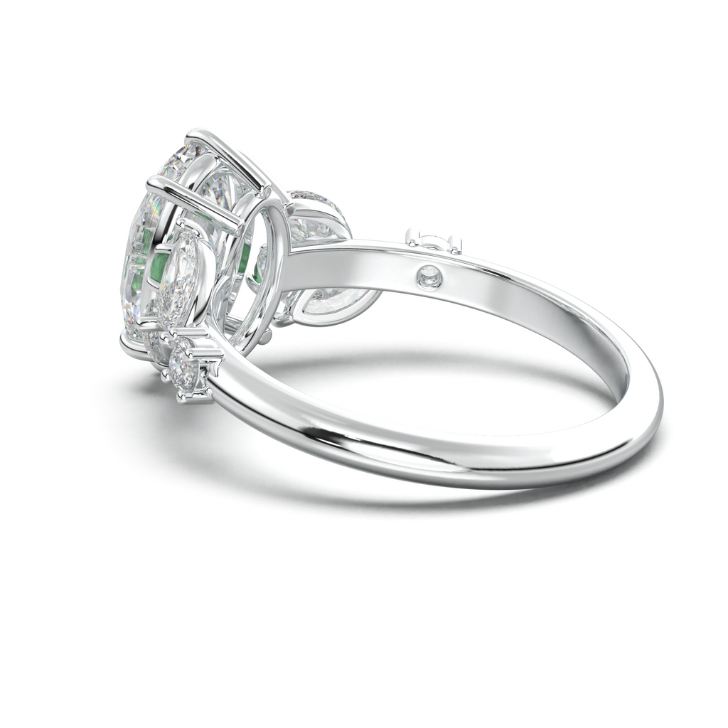 Oval Marquise-Accent Engagement Ring