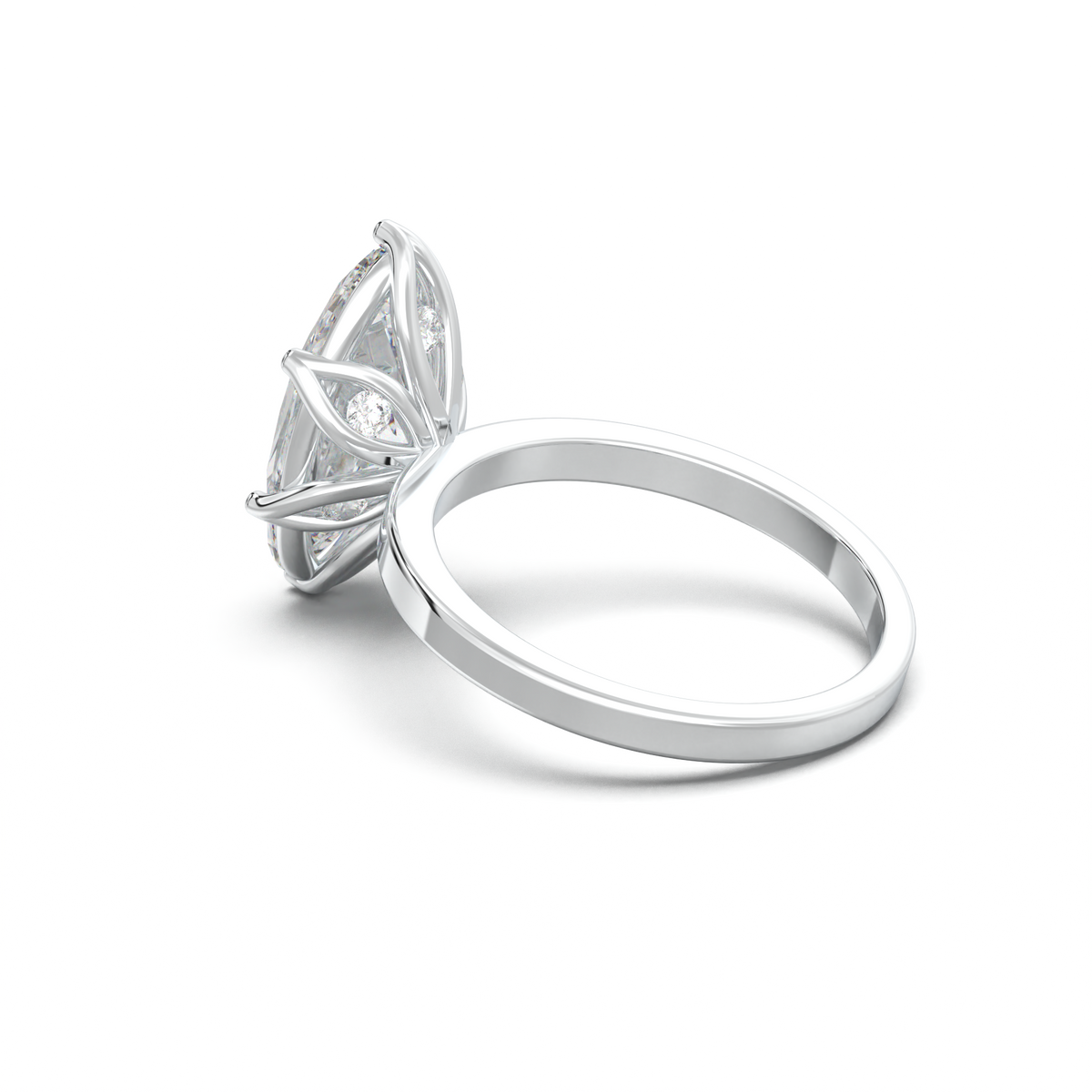 Oval Diamond-Accent Gallery Engagement Ring