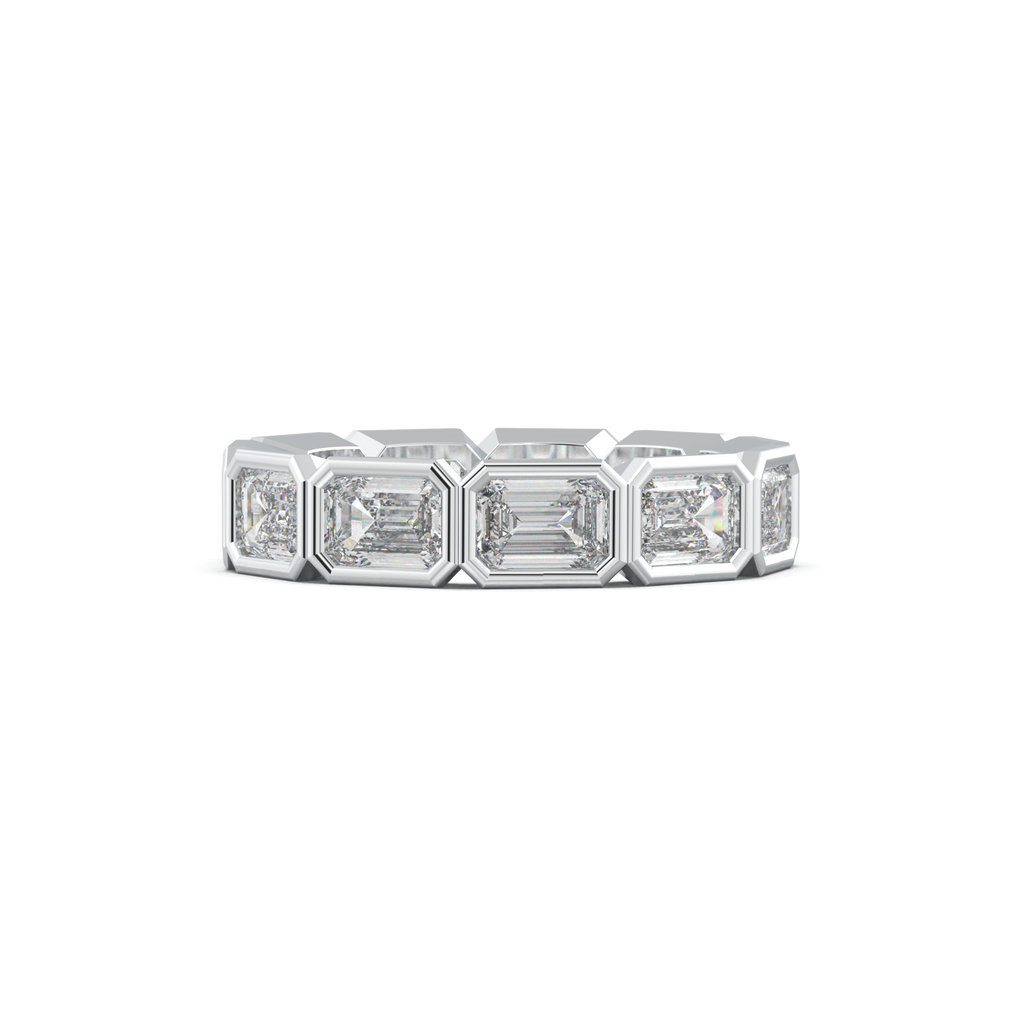 Emerald-Cut Bezel-Style Eternity Wedding Band
