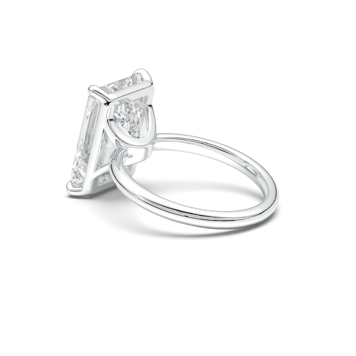 Radiant Solitaire Horseshoe Setting Engagement Ring
