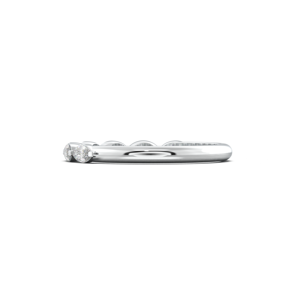 East-West Marquise Half-Eternity Wedding Band