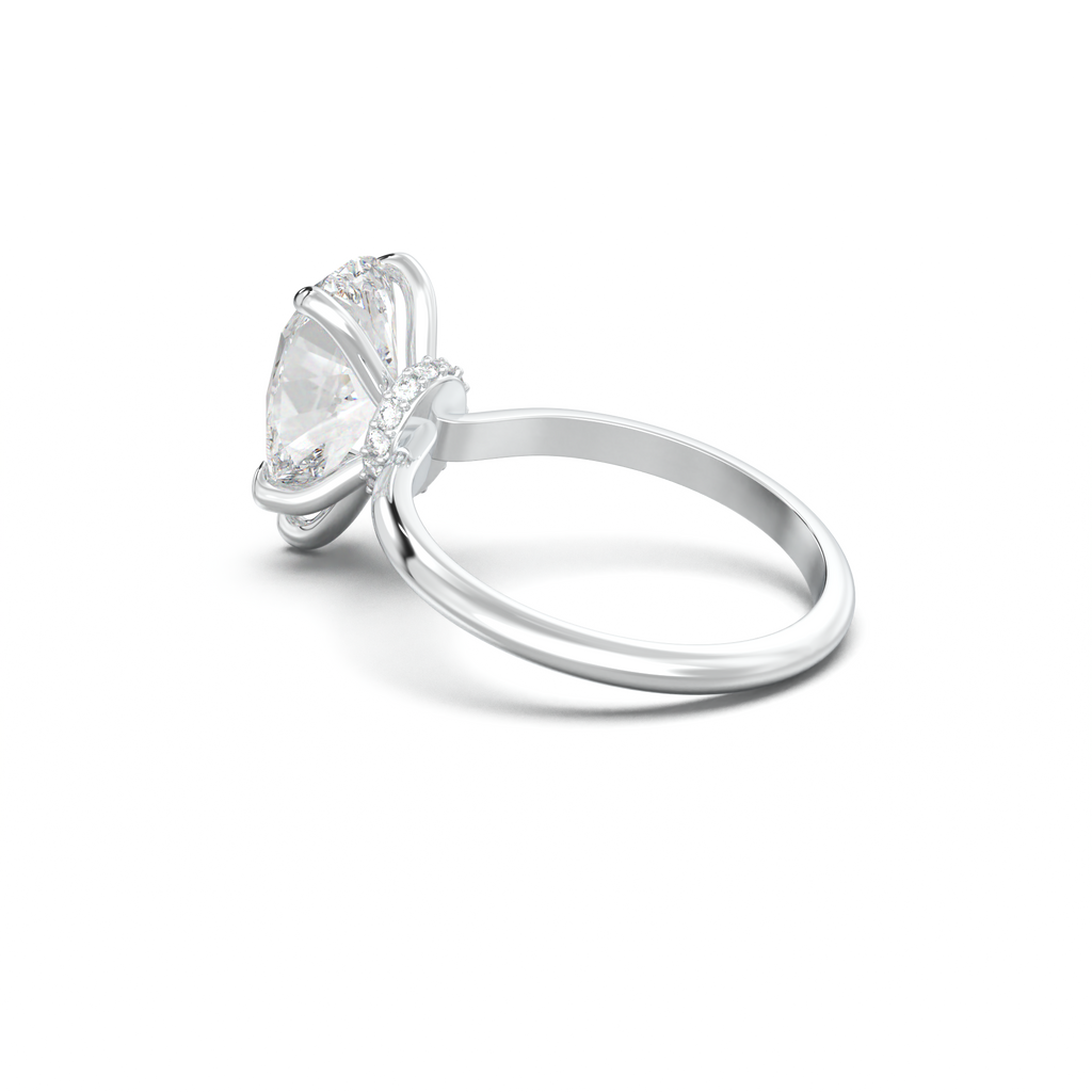 Pear Hidden Halo Engagement Ring