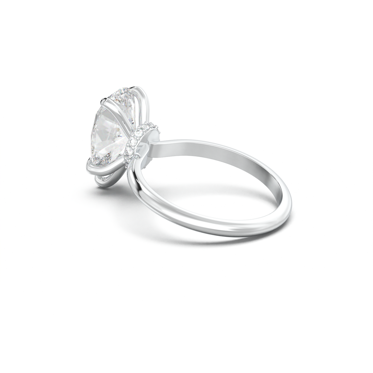 Pear Hidden Halo Engagement Ring