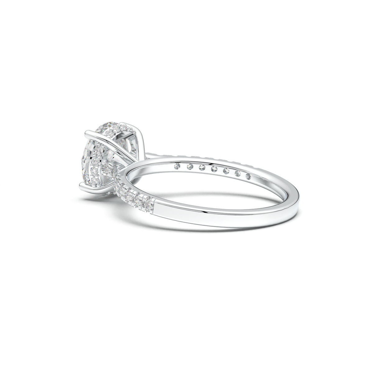 Round Pavé Engagement Ring