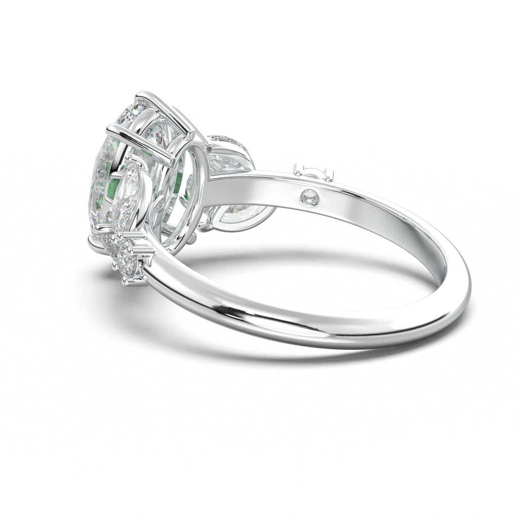 Oval Marquise-Accent Engagement Ring