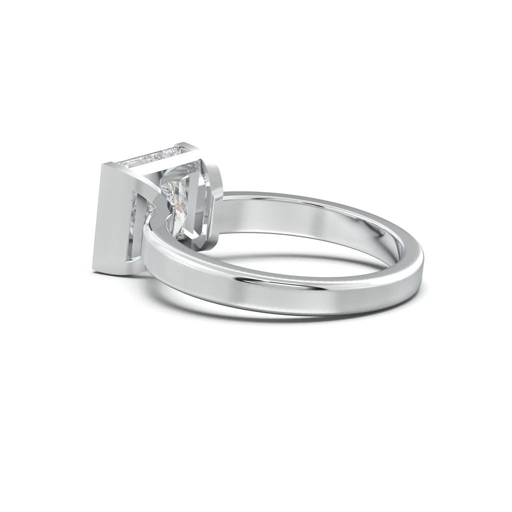 Princess Half-Bezel Engagement Ring