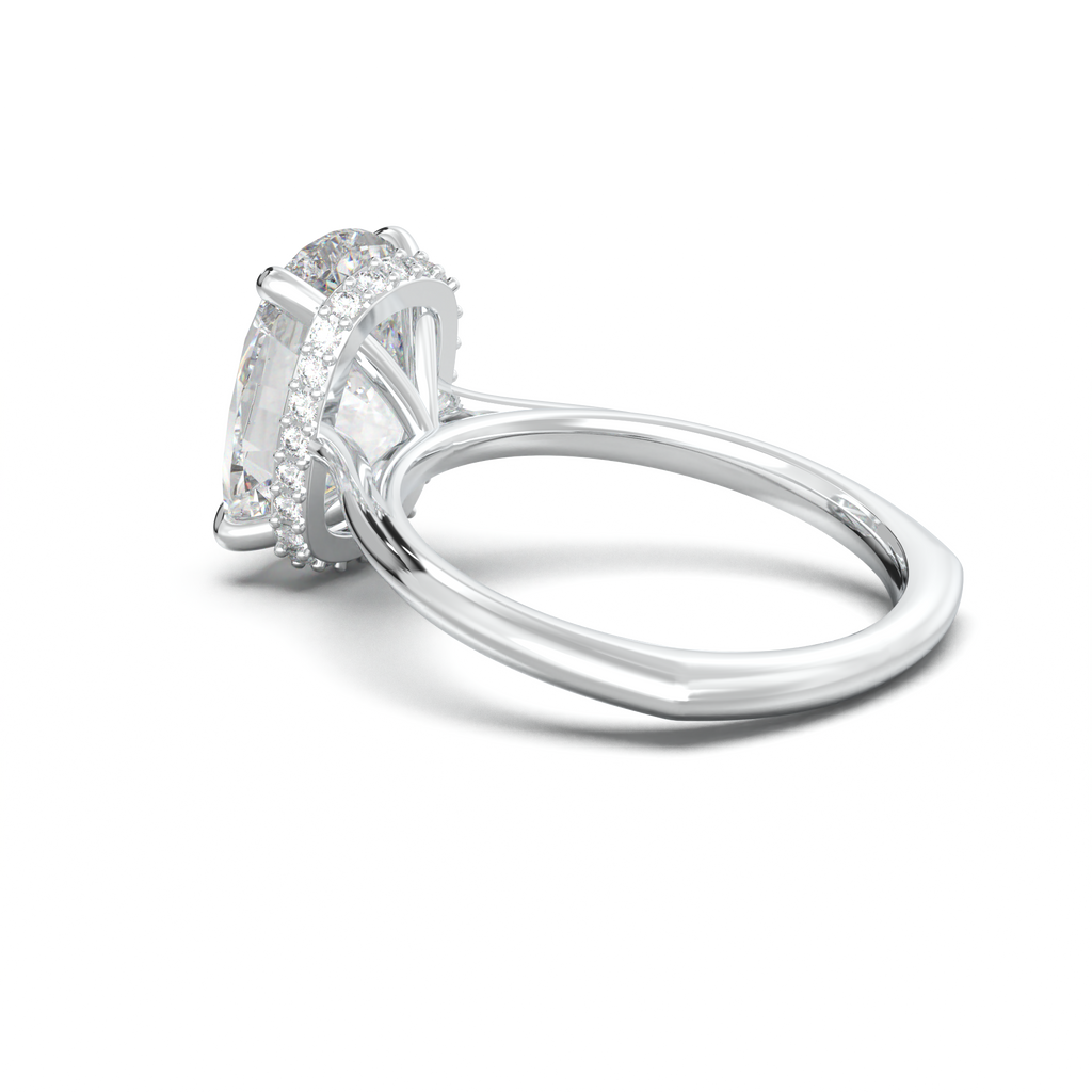 Cushion Hidden Halo Engagement Ring