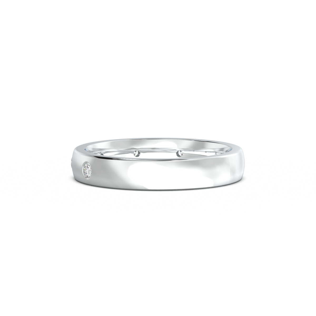 Five-Diamond Flush-Set Men's Band