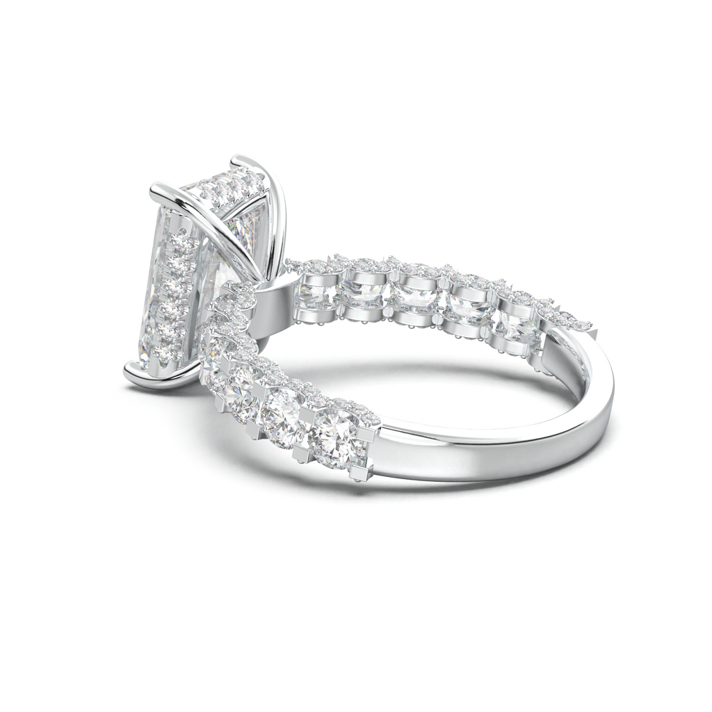 Radiant Diamond Band Engagement Ring