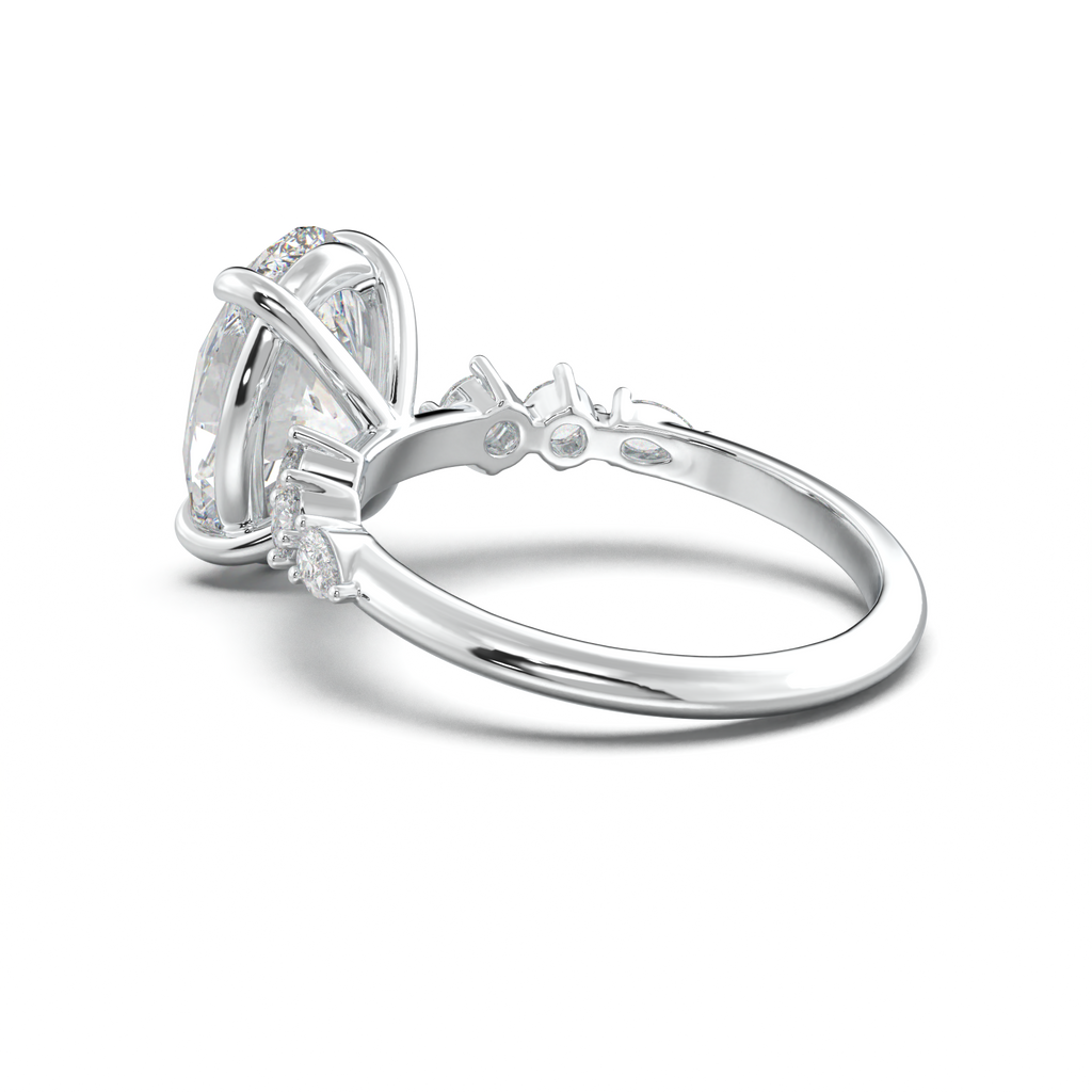 Oval Pear-Accent Engagement Ring
