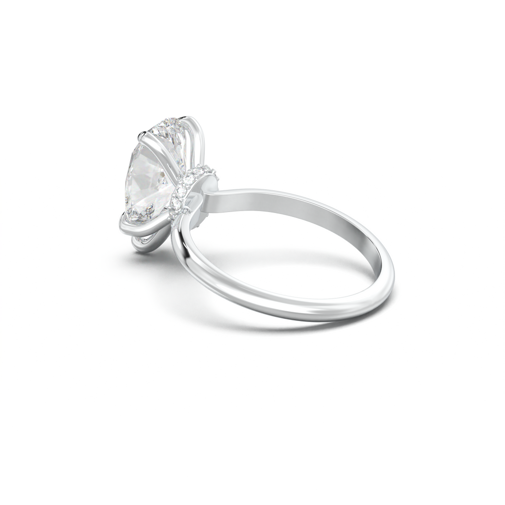 Pear Hidden Halo Engagement Ring