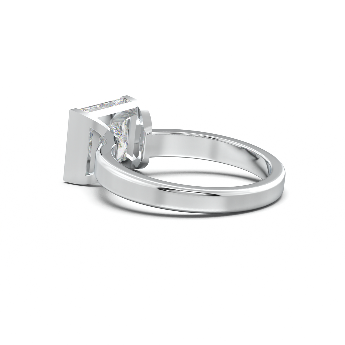 Princess Half-Bezel Engagement Ring