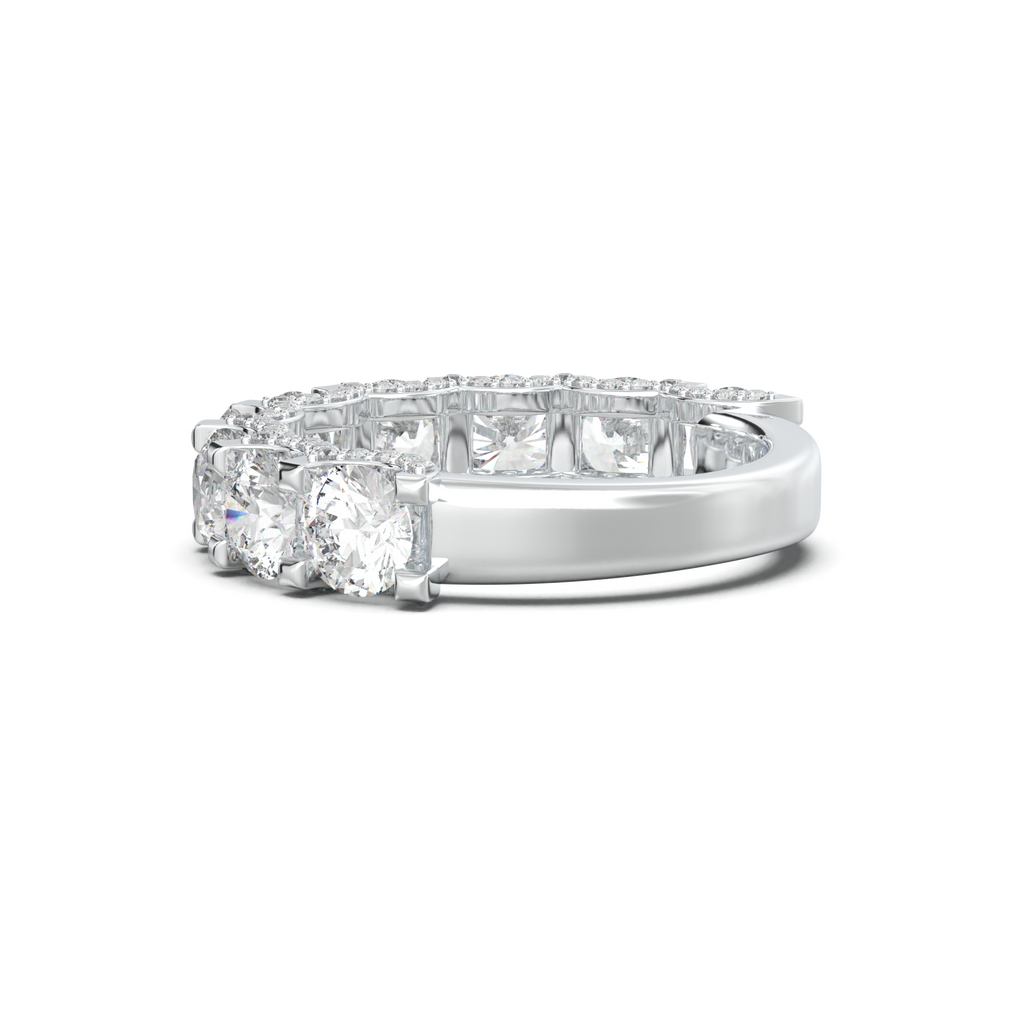 Round Diamond Pavé-Edge Wedding Band