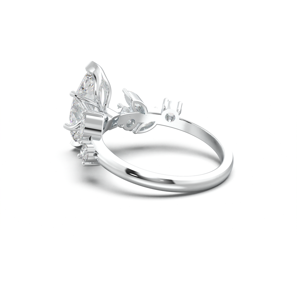 Marquise Mixed Side-Stone Engagement Ring