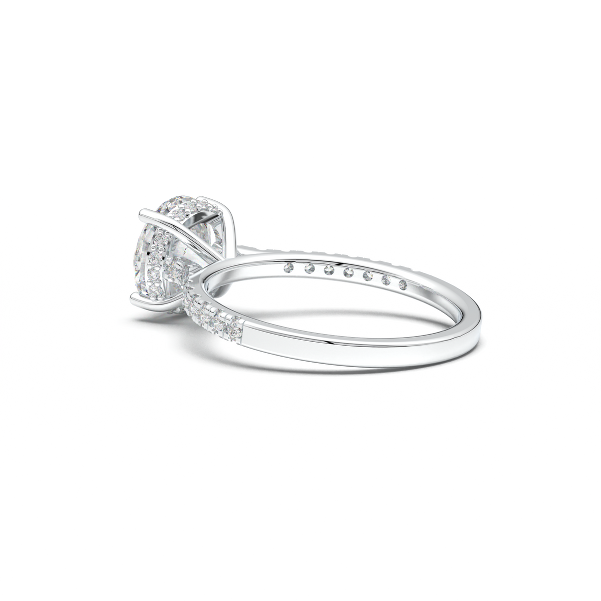Round Pavé Engagement Ring