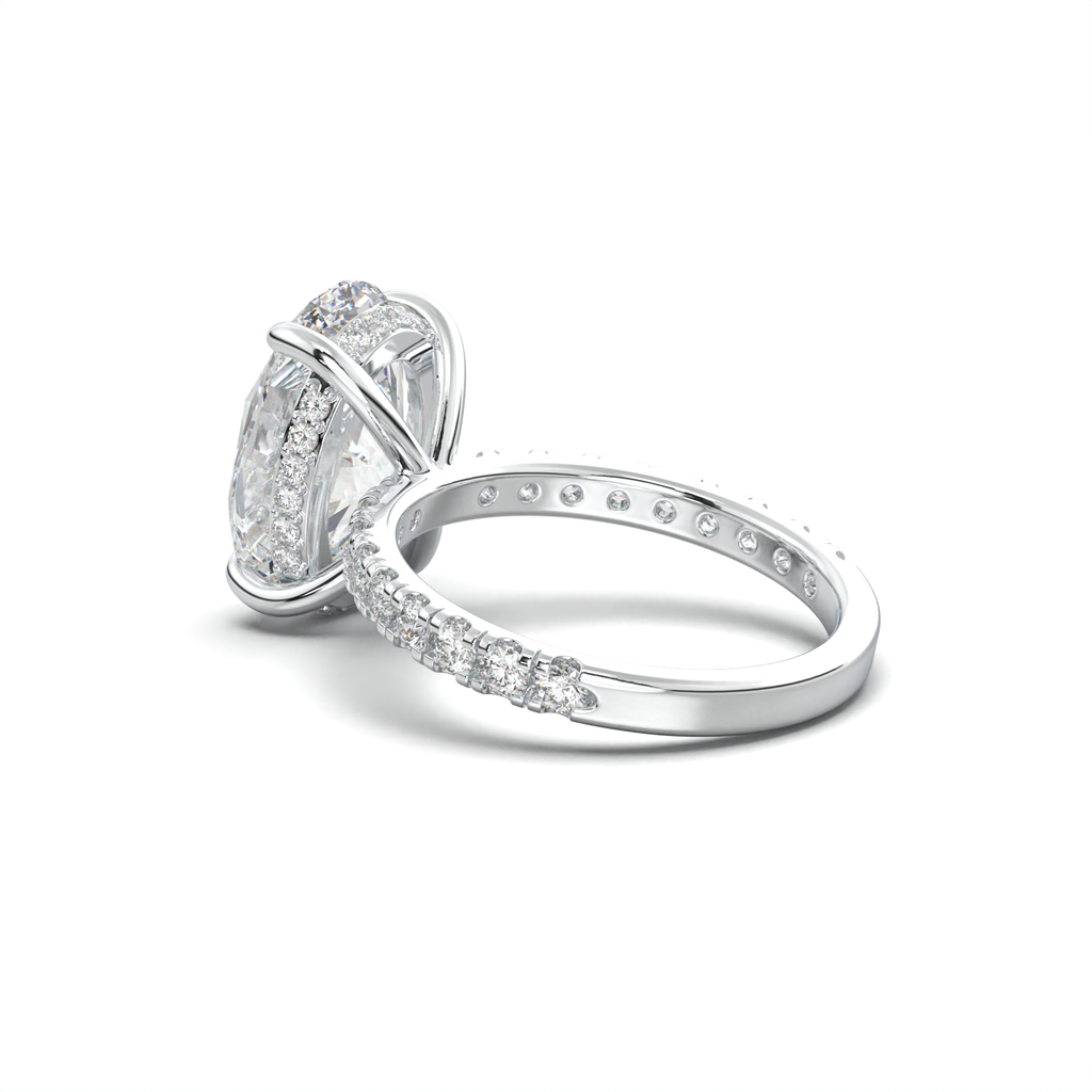 Oval Pavé Hidden Halo Engagement Ring