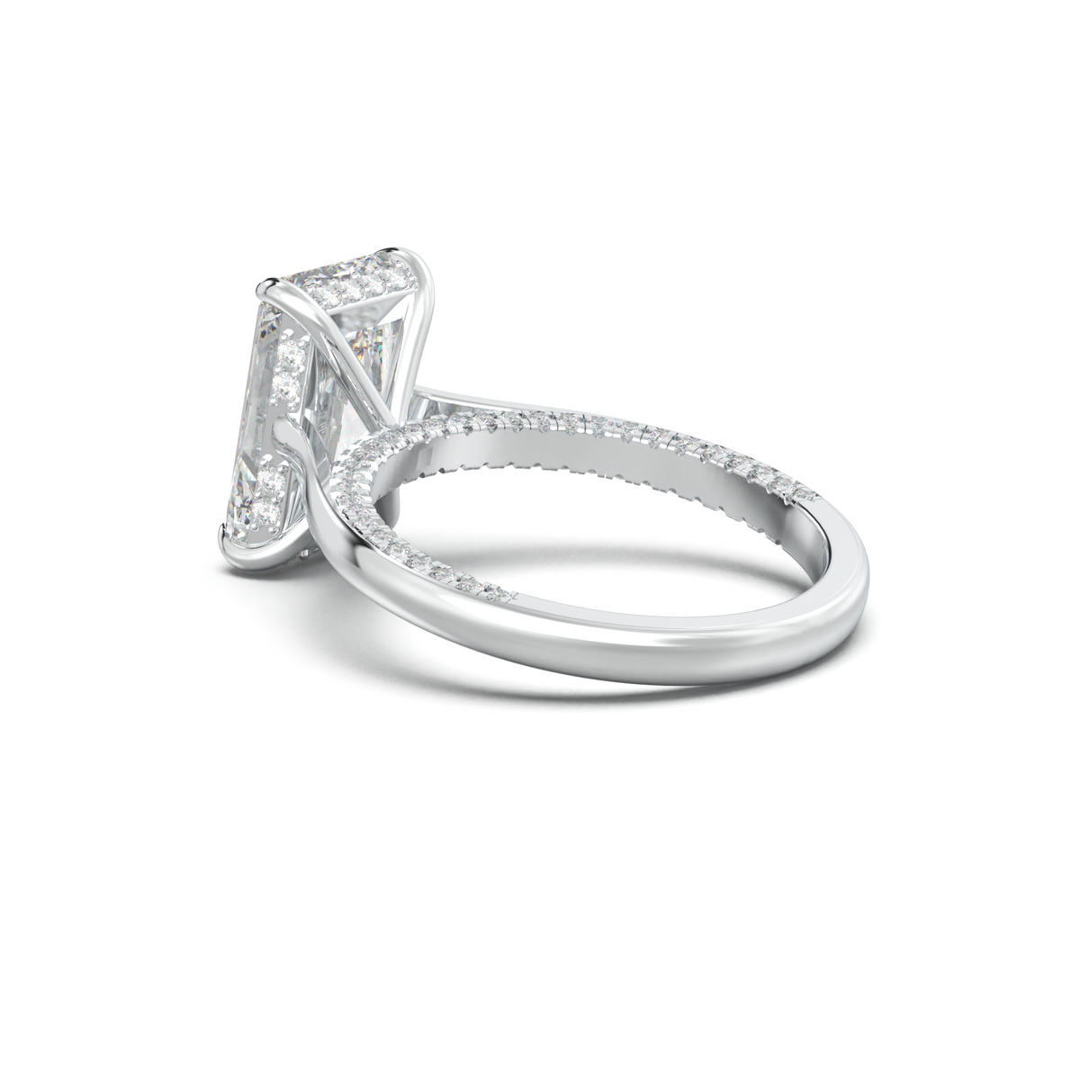 Radiant Pavé Hidden Halo Engagement Ring