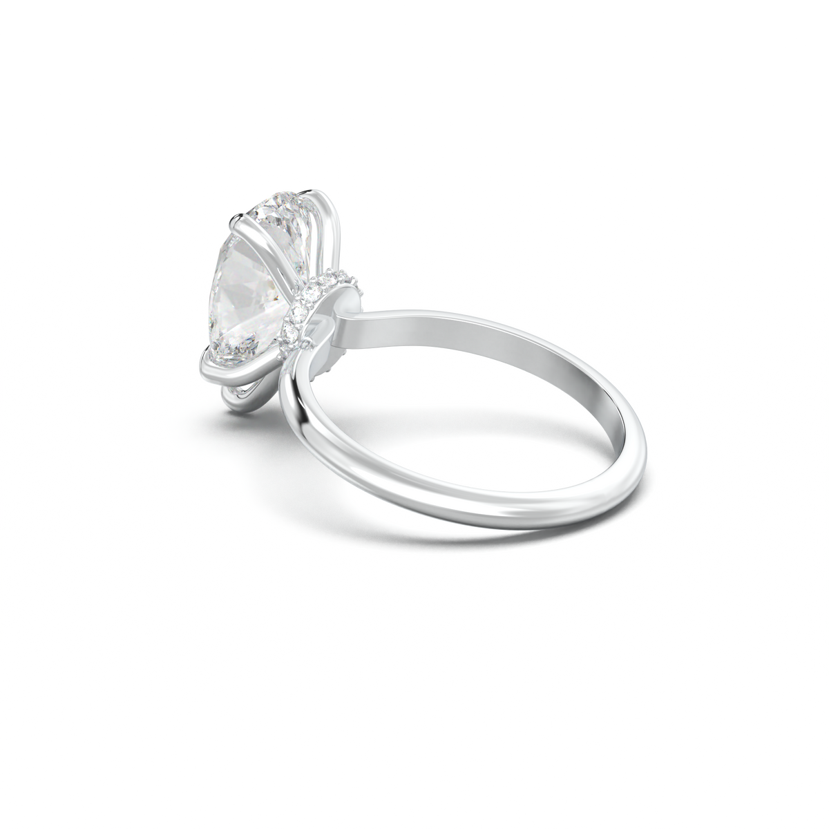 Pear Hidden Halo Engagement Ring