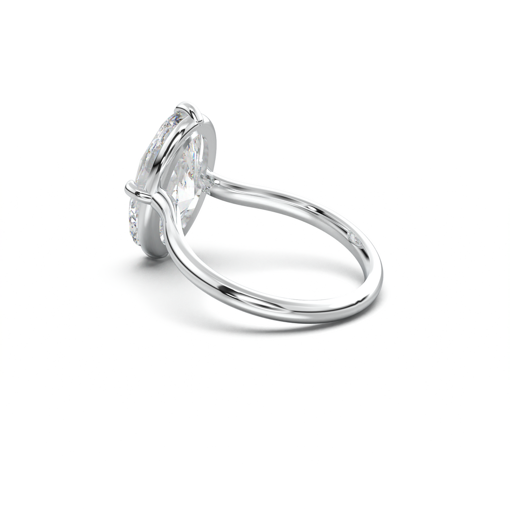Elongated Moval Solitaire Engagement Ring