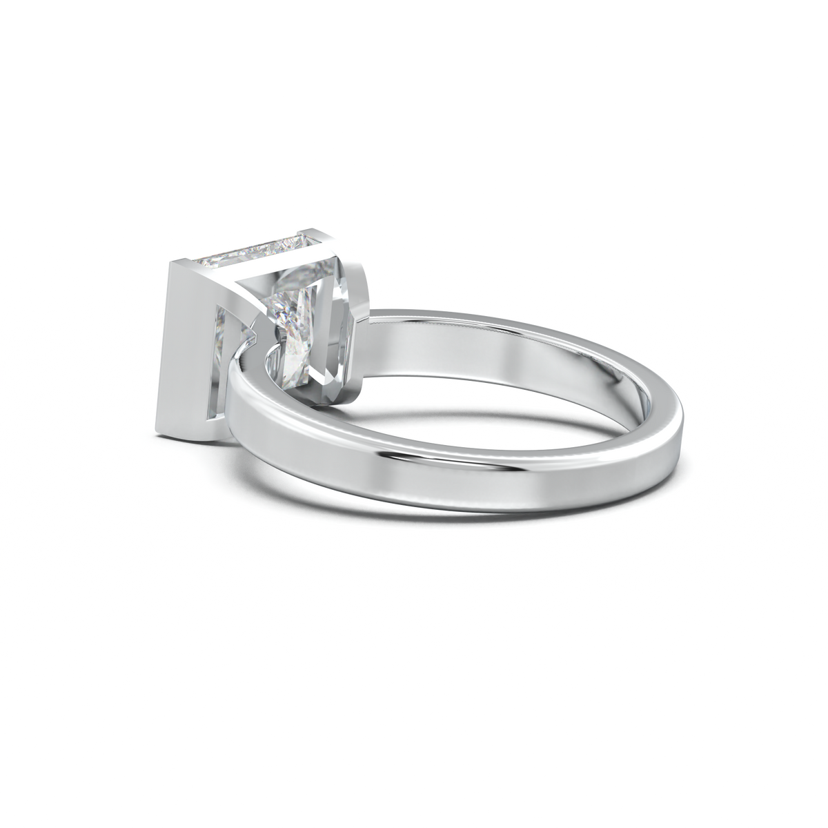 Princess Half-Bezel Engagement Ring