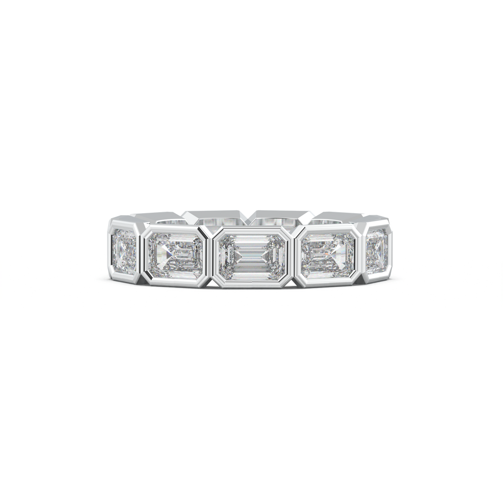Emerald-Cut Bezel-Style Eternity Wedding Band