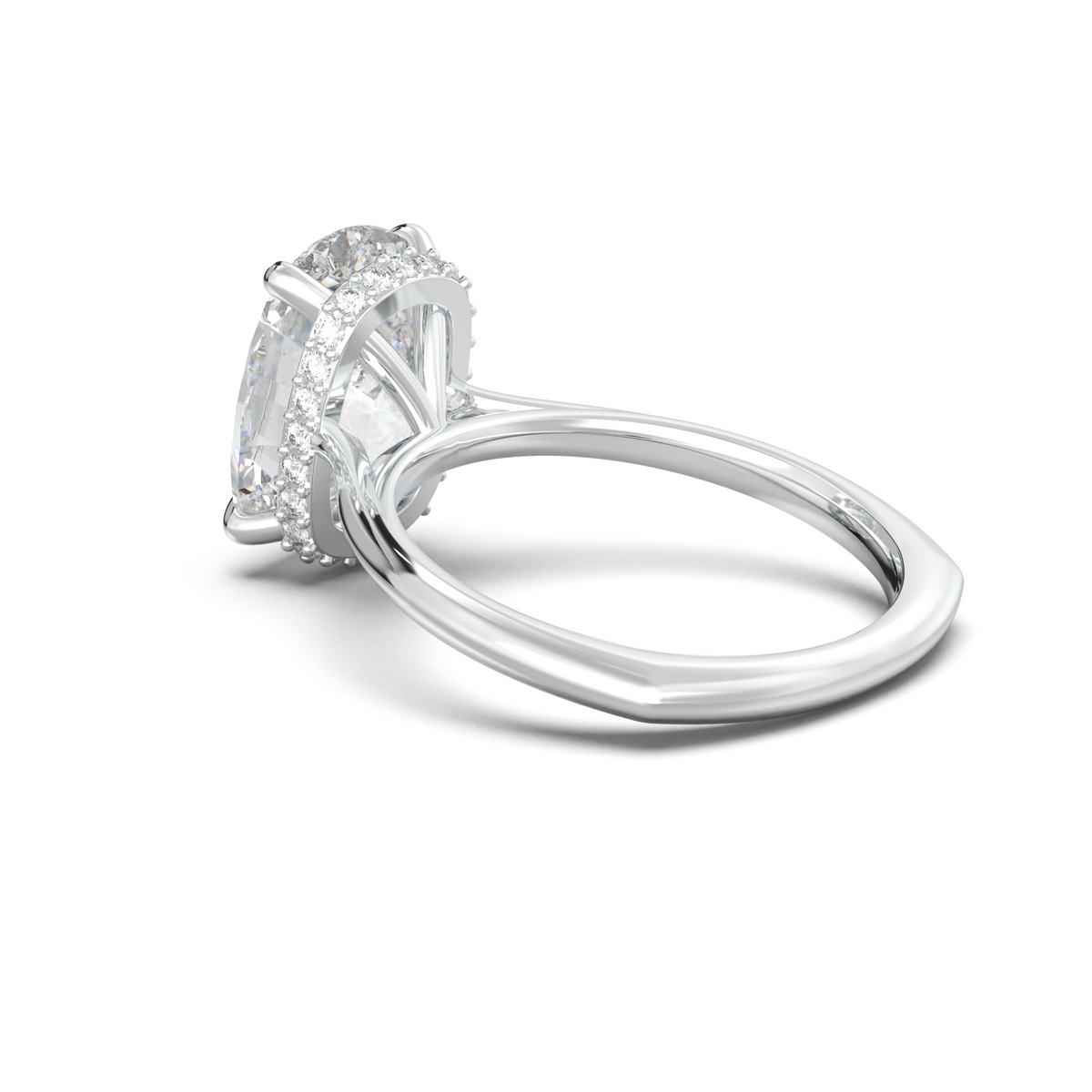 Cushion Hidden Halo Engagement Ring