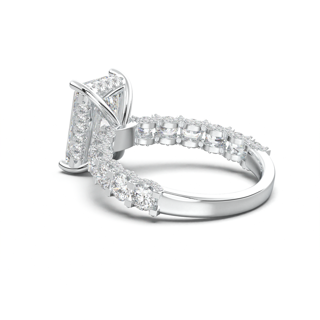 Radiant Diamond Band Engagement Ring