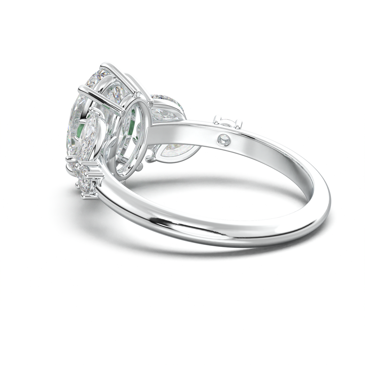 Oval Marquise-Accent Engagement Ring