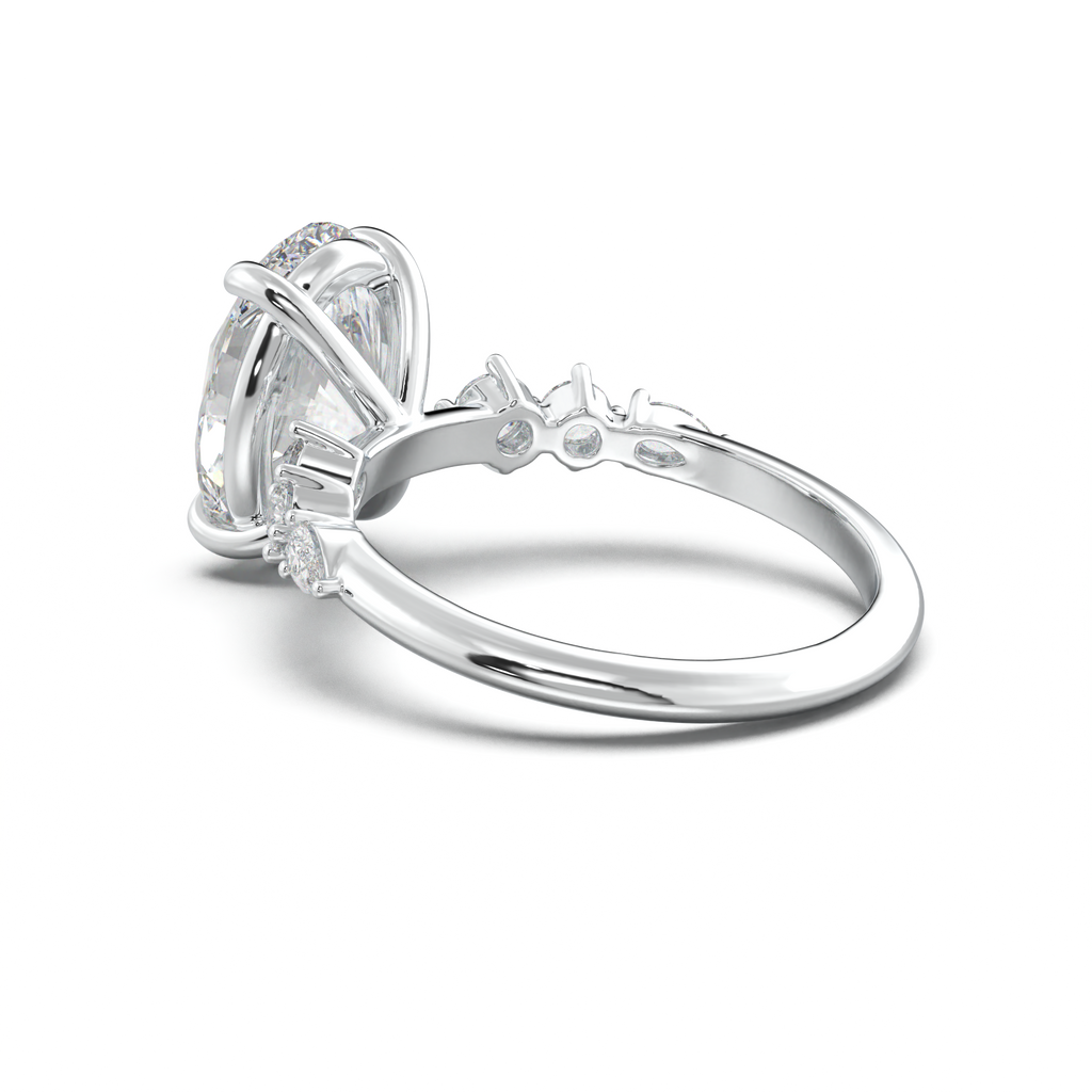 Oval Pear-Accent Engagement Ring