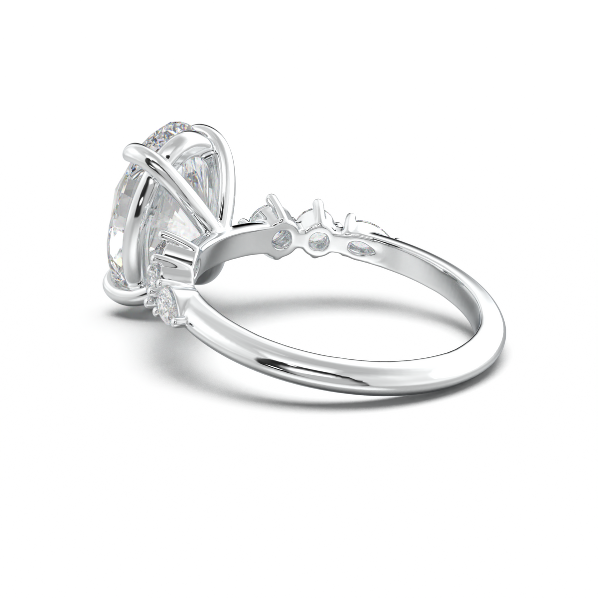 Oval Pear-Accent Engagement Ring