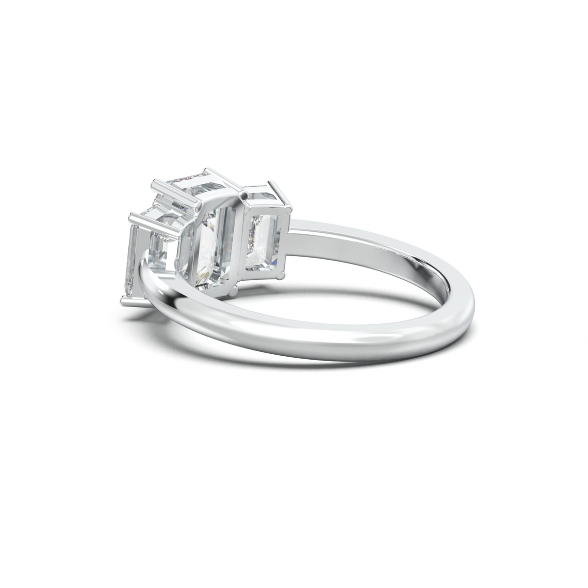 Emerald Three-Stone Engagement Ring