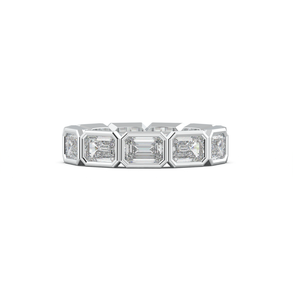 Emerald-Cut Bezel-Style Eternity Wedding Band