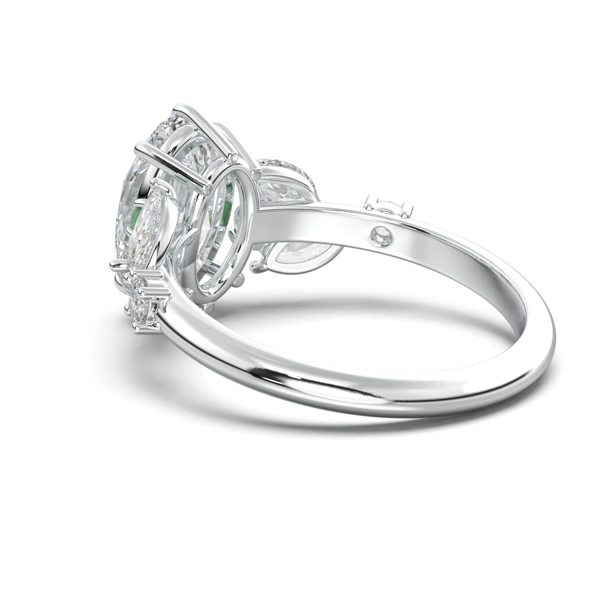 Oval Marquise-Accent Engagement Ring