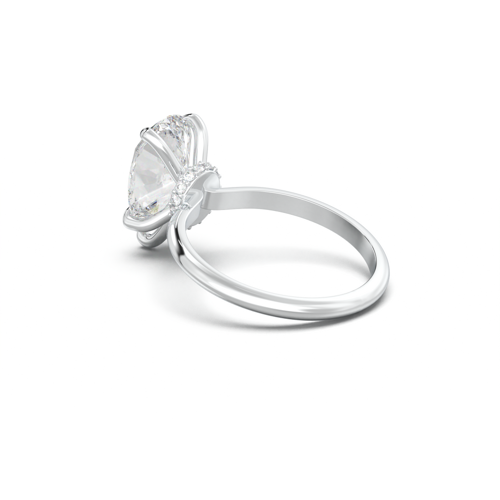 Pear Hidden Halo Engagement Ring